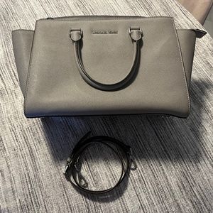 Michael Kors grey satchel with detachable strap